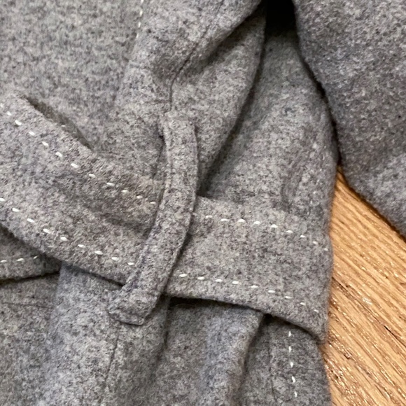 Merona Wool Blend Button Front Belted Mid Length Coat Gray Size M - Picture 13 of 15